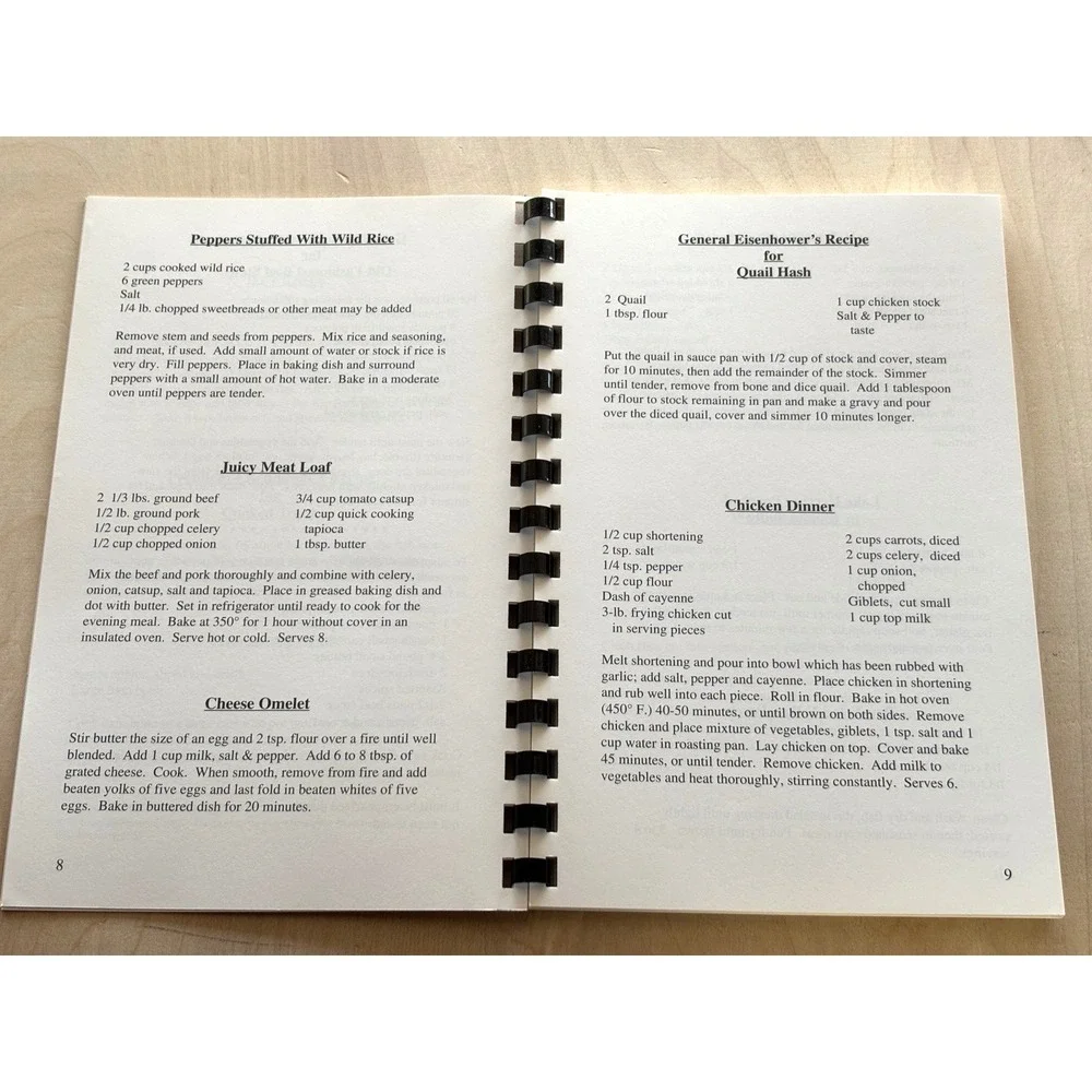 Vintage Eisenhower Recipes Cook Book Spiral 1995 Presidential Library Archives